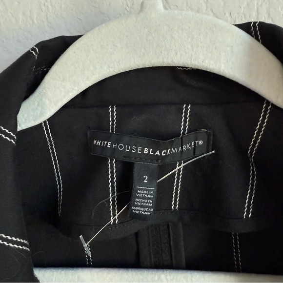 White House Black Market Women’s Washed Stripe Double Zipper Moto Jacket Size 2 - Picture 9 of 10